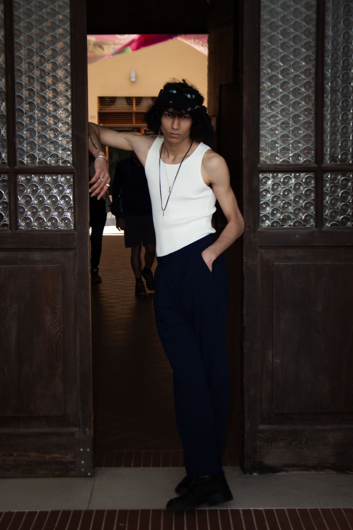 Marsem Canotta a Coste in Viscosa Bianca