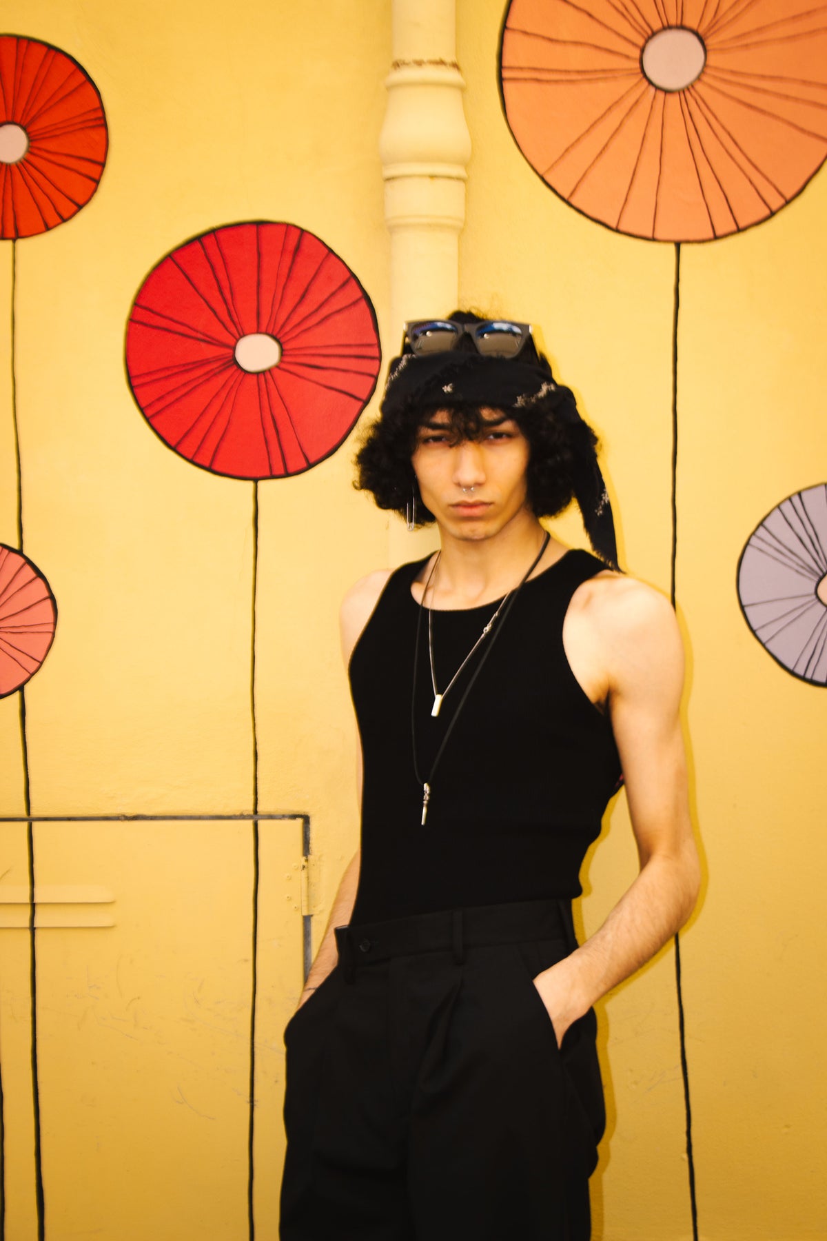 Marsem Canotta a Coste in Viscosa Nera