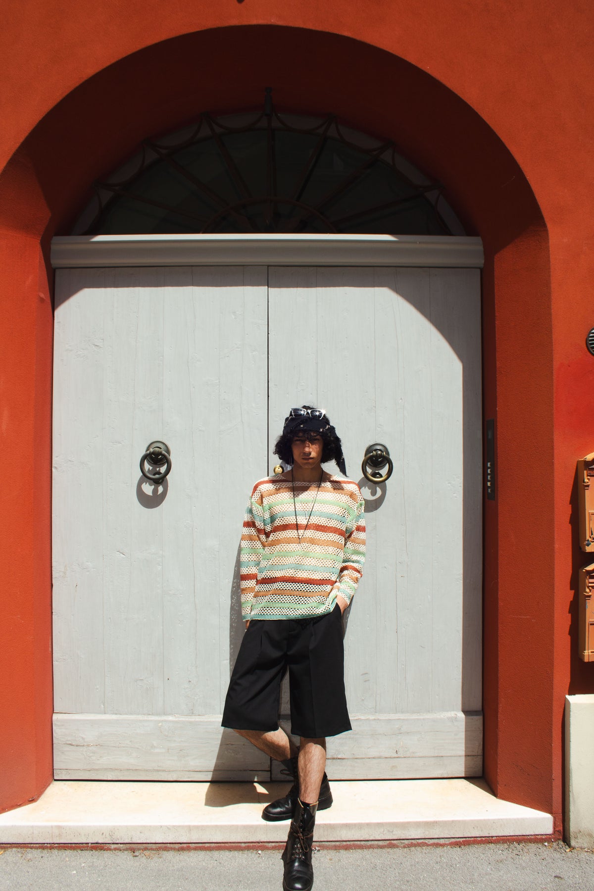 Marsem Blusa Traforata con motivo a righe