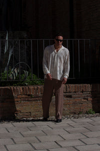 Marsem Camicia Crochet Flower Burro