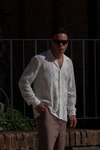 Marsem Camicia Crochet Flower Burro