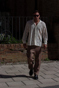 Marsem Camicia Crochet Flower Burro