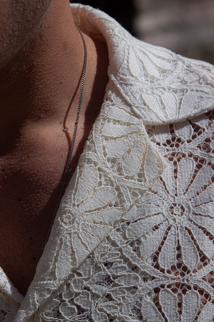 Marsem Camicia Crochet Flower Burro