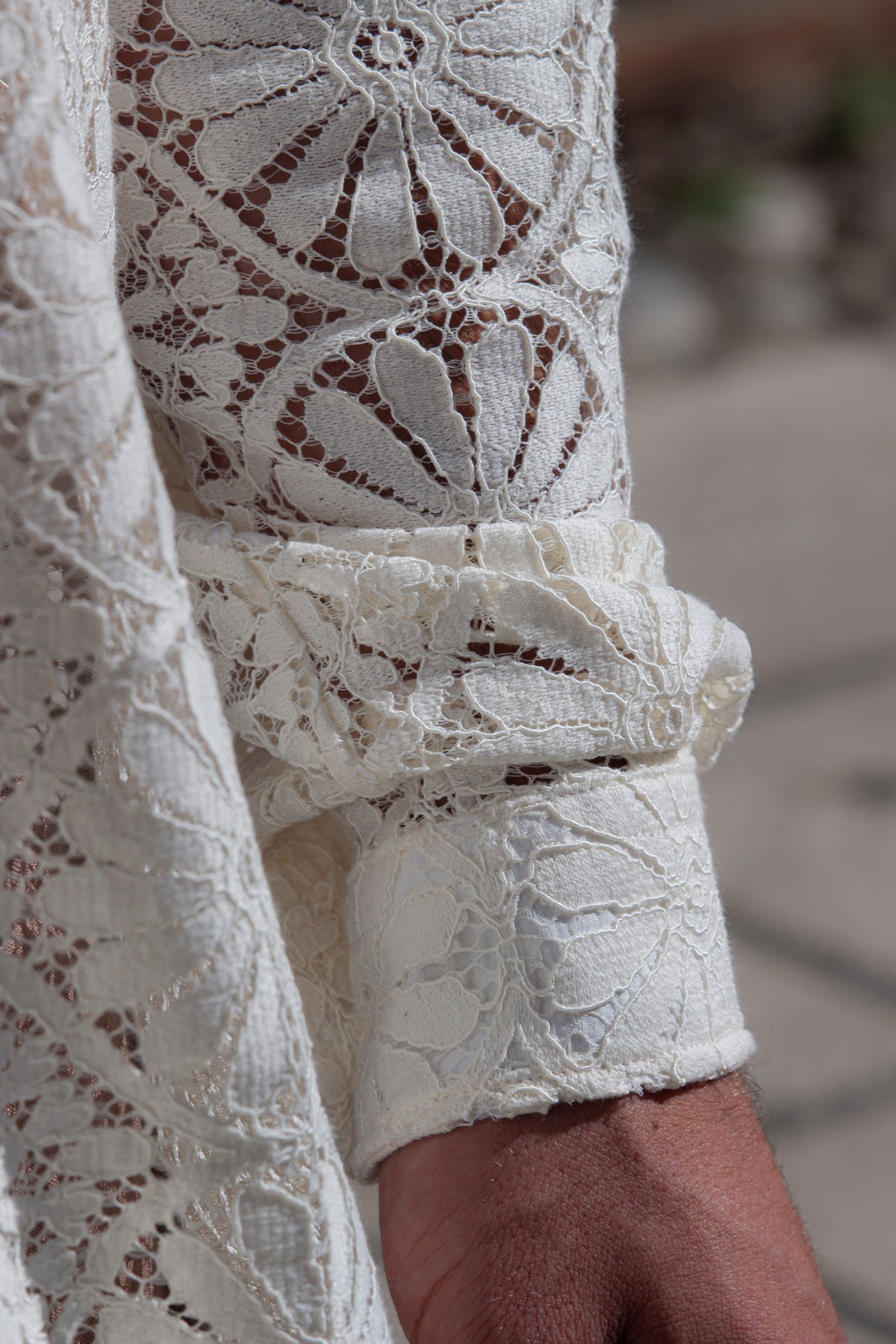 Marsem Camicia Crochet Flower Burro