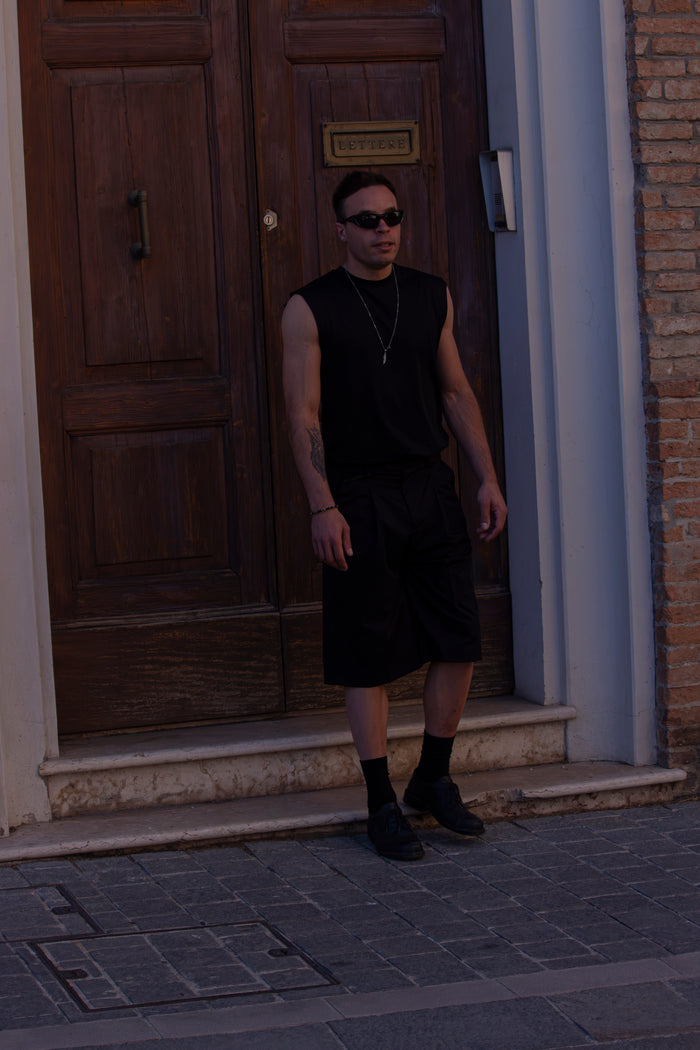 Marsem Pleated Shorts Nero