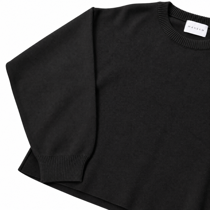 Sweater Black | Maglione Girocollo Viscosa Nero