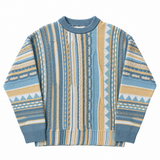 Intarsia Knit Sweater Blue | Maglione Jacquard