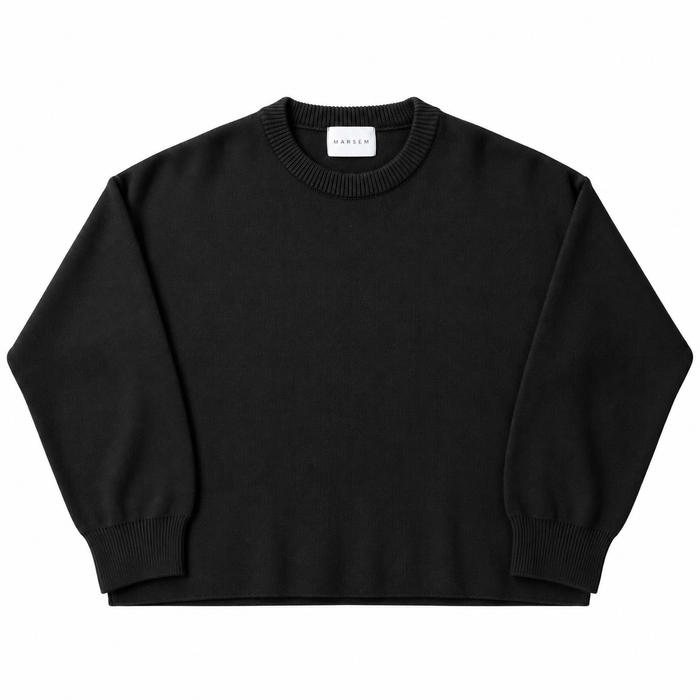 Sweater Black | Maglione Girocollo Viscosa Nero