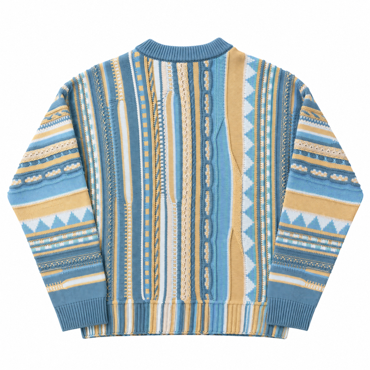 Intarsia Knit Sweater Blue | Maglione Jacquard