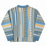 Intarsia Knit Sweater Blue | Maglione Jacquard