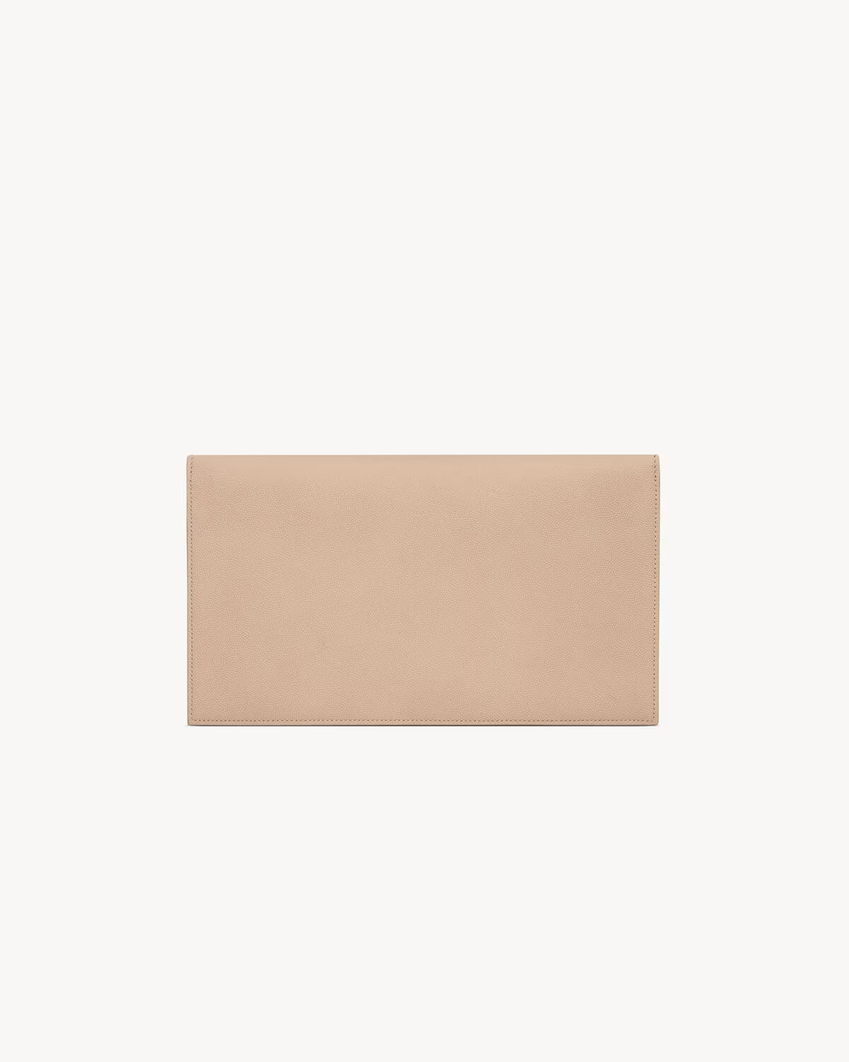 Saint Laurent Pochette Uptown Grain de Poudre Embossed Leather Beige