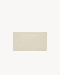Saint Laurent Pochette Uptown Grain de Poudre Embossed Leather Crocodile White