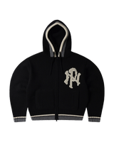 No Problemo NYP Varsity Zip Through Knit Black