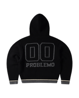 No Problemo NYP Varsity Zip Through Knit Black