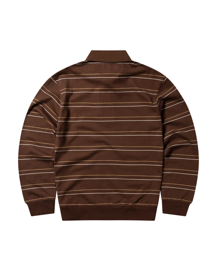 No Problemo Stripes LS Rugby Shirt Brown