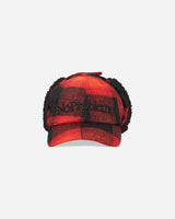 No Problemo Plaid Flap Cap Red