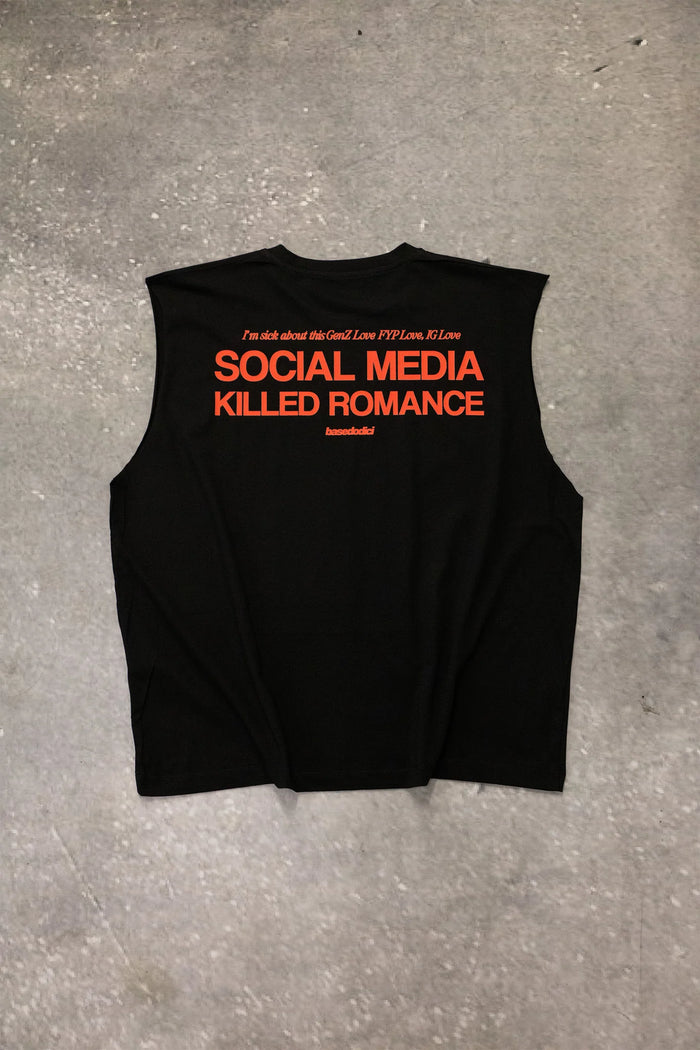 Basedodici Tank Black "Social Media Killed Romance"