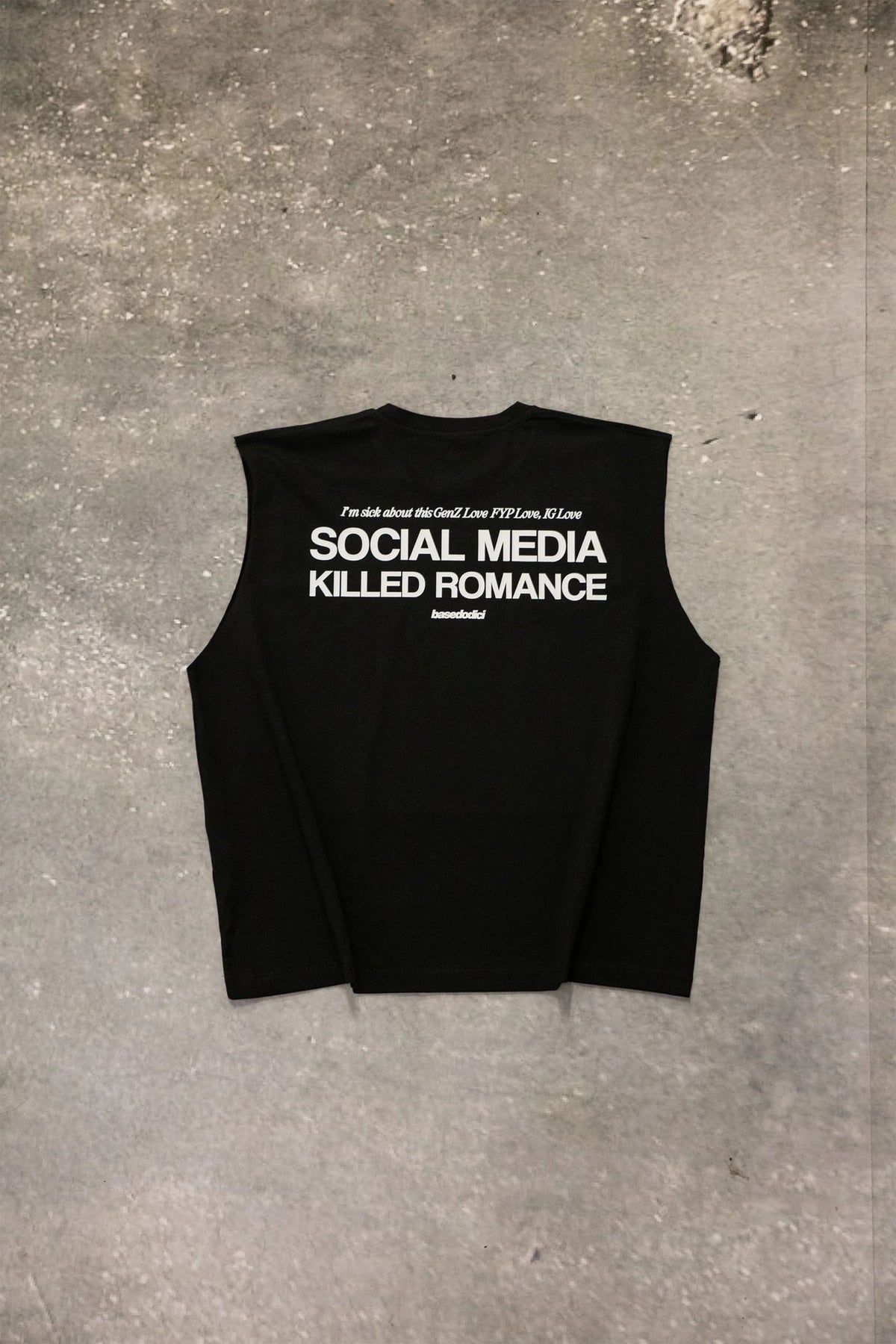 Basedodici Tank Black "Social Media Killed Romance"