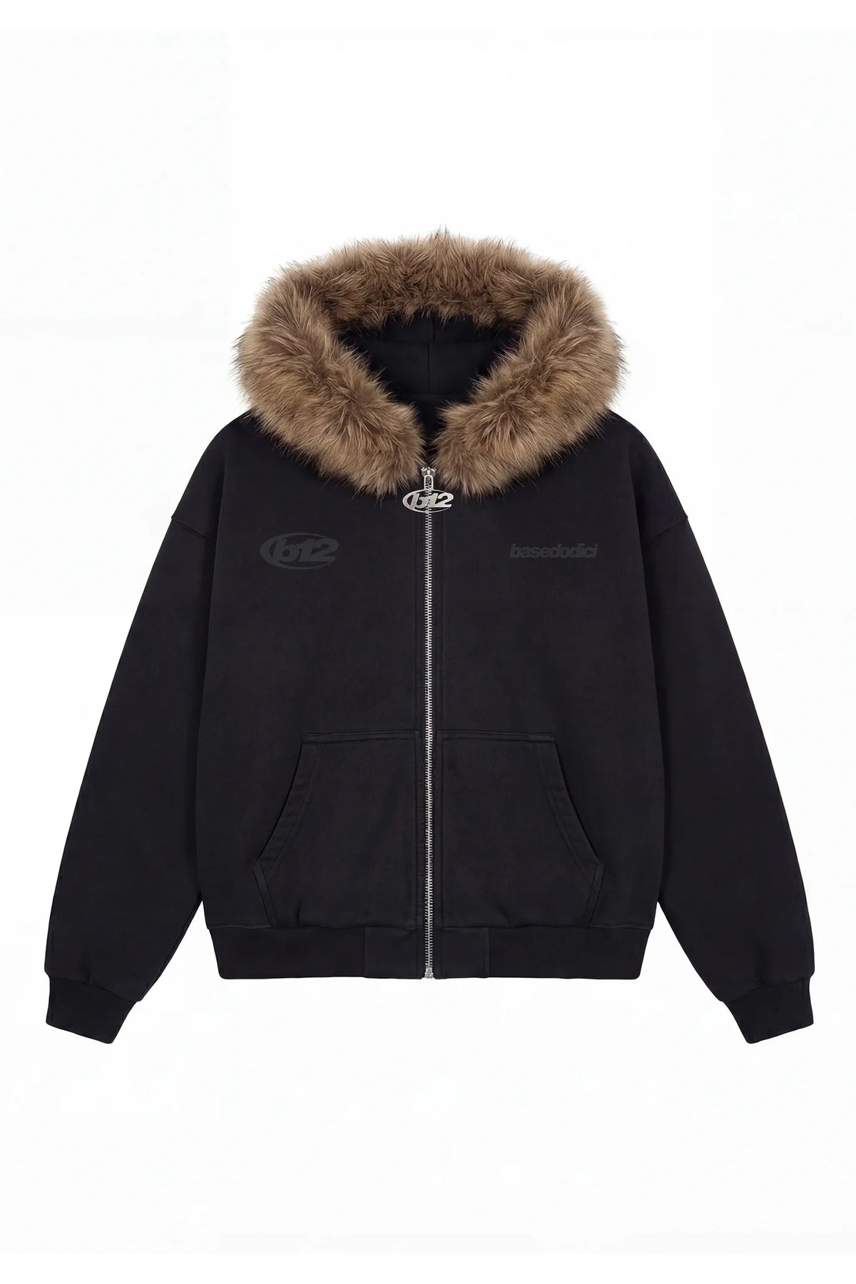Full Zip "Rude Diamond" Faux Fur Hoodie