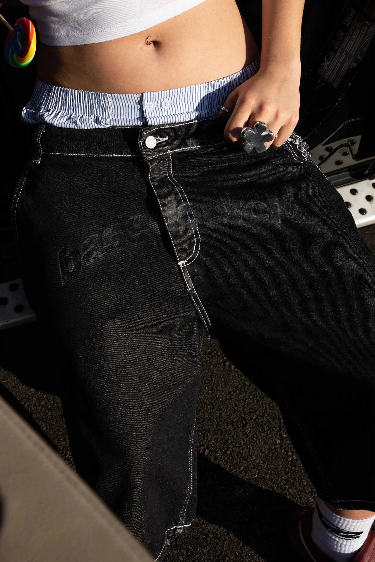 Basedodici Front Logo Black Jorts