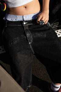 Basedodici Front Logo Black Jorts