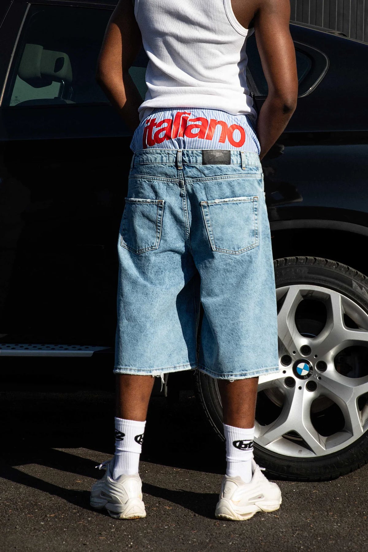 Basedodici Front Logo Blue Jorts