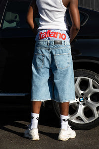 Basedodici Front Logo Blue Jorts