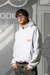 Basedodici Hoodie "Social Media Killed Romance" AshGrey/Red