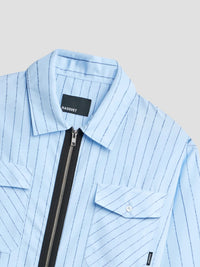 Rassvet Striped Looze Zip Shirt Blue