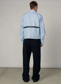 Rassvet Striped Looze Zip Shirt Blue