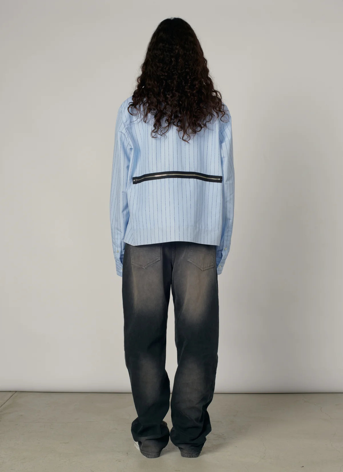 Rassvet Striped Looze Zip Shirt Blue