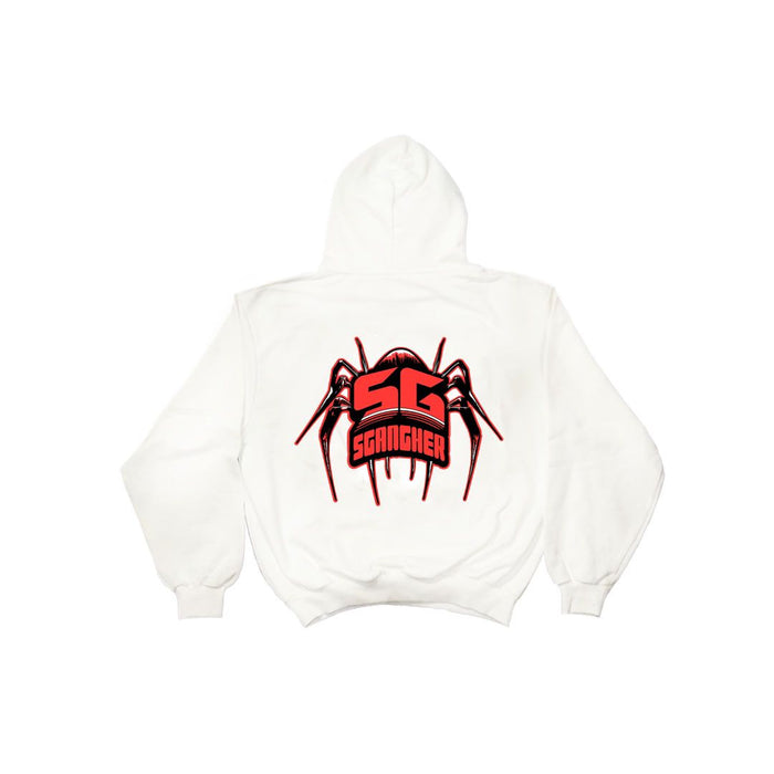 Sgangher Boxy Fit Hoodie White Red