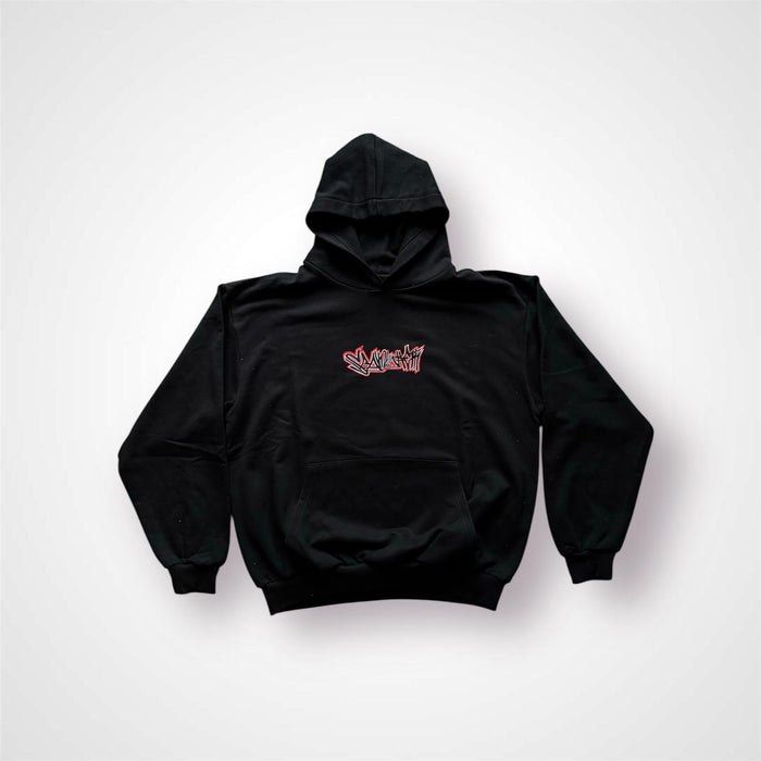 Sgangher Boxy Fit Hoodie Black Red