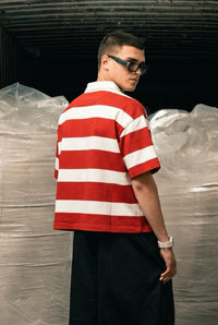 Basedodici Polo Stripes White/Red