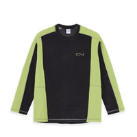 Polar Grid Fleece Sweater - Black Chartreuse