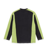 Grid Fleece Sweater - Black Chartreuse