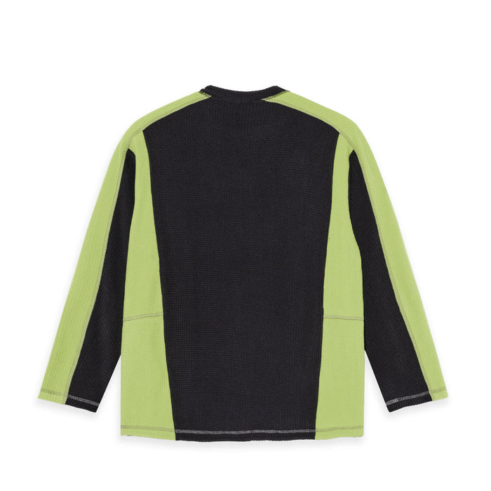Grid Fleece Sweater - Black Chartreuse