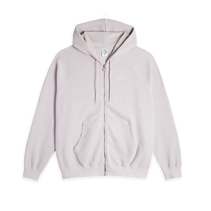 Waffle Zip Hoodie - Pale Taupe