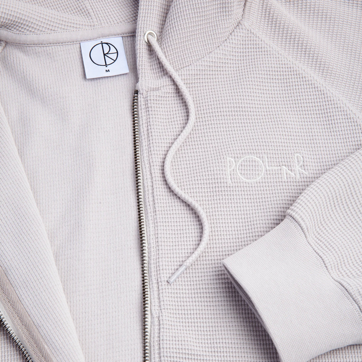 Polar Waffle Zip Hoodie - Pale Taupe