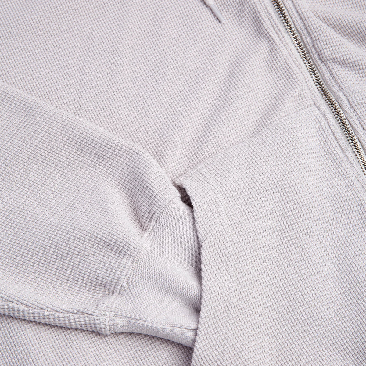Polar Waffle Zip Hoodie - Pale Taupe