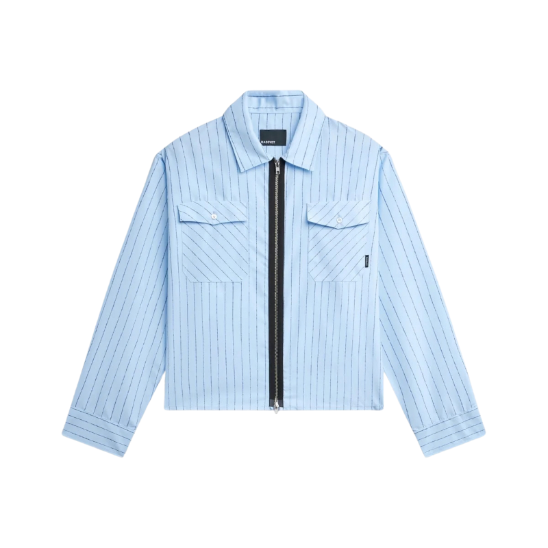 Rassvet Striped Looze Zip Shirt Blue