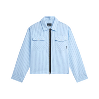 Rassvet Striped Looze Zip Shirt Blue