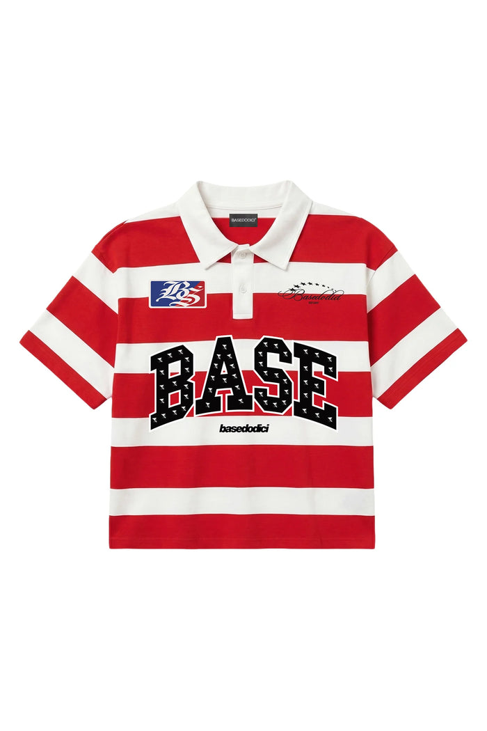 Basedodici Polo Stripes White/Red