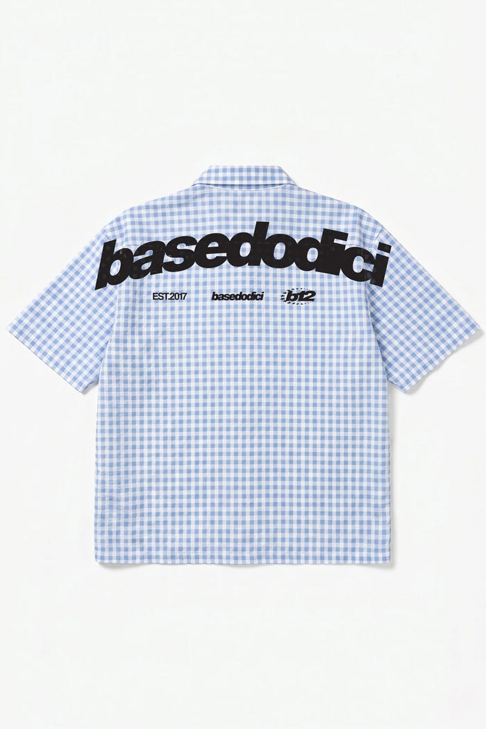 Basedodici Checked Shirt Blue Summer Club