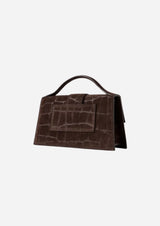 Jacquemus Le Grand Bambino Croco Dark Brown