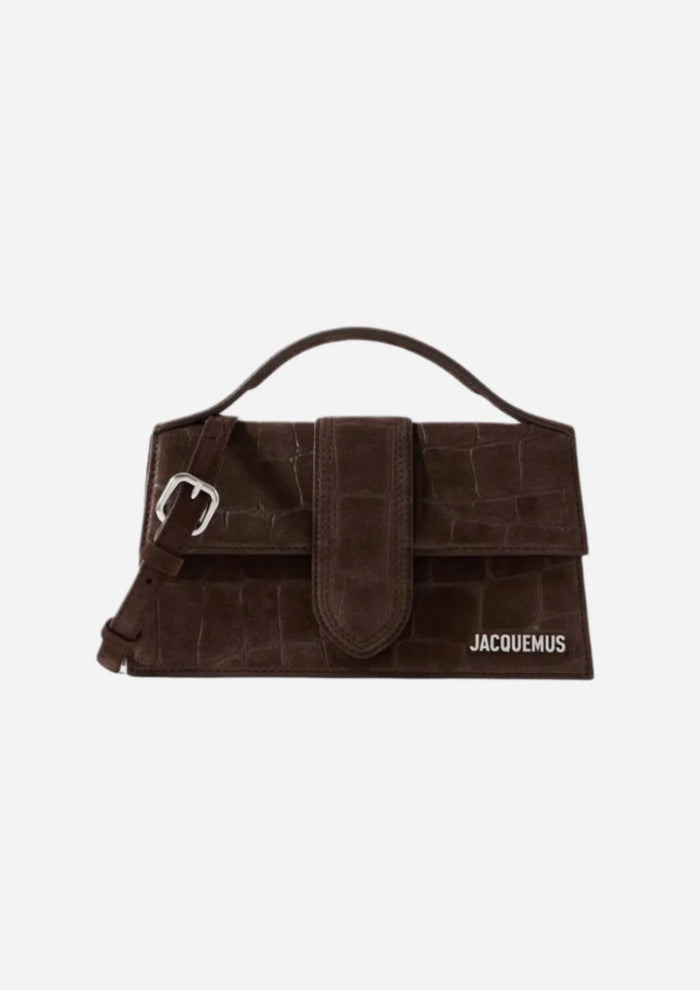 Jacquemus Le Grand Bambino Croco Dark Brown