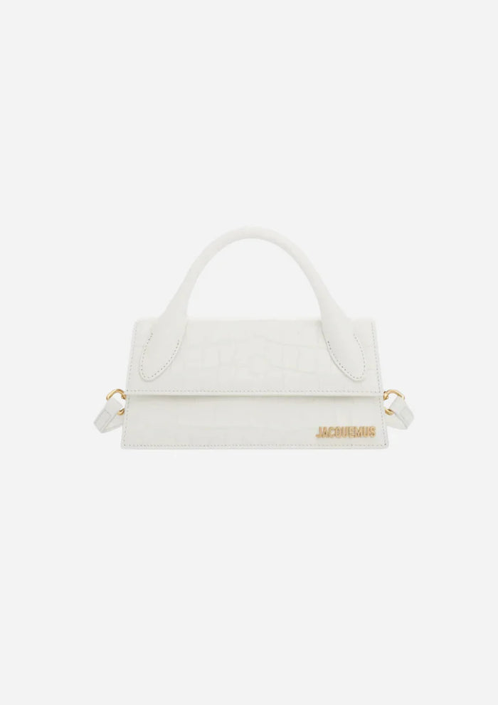 Jacquemus Le Chiquito Long Crocodile White