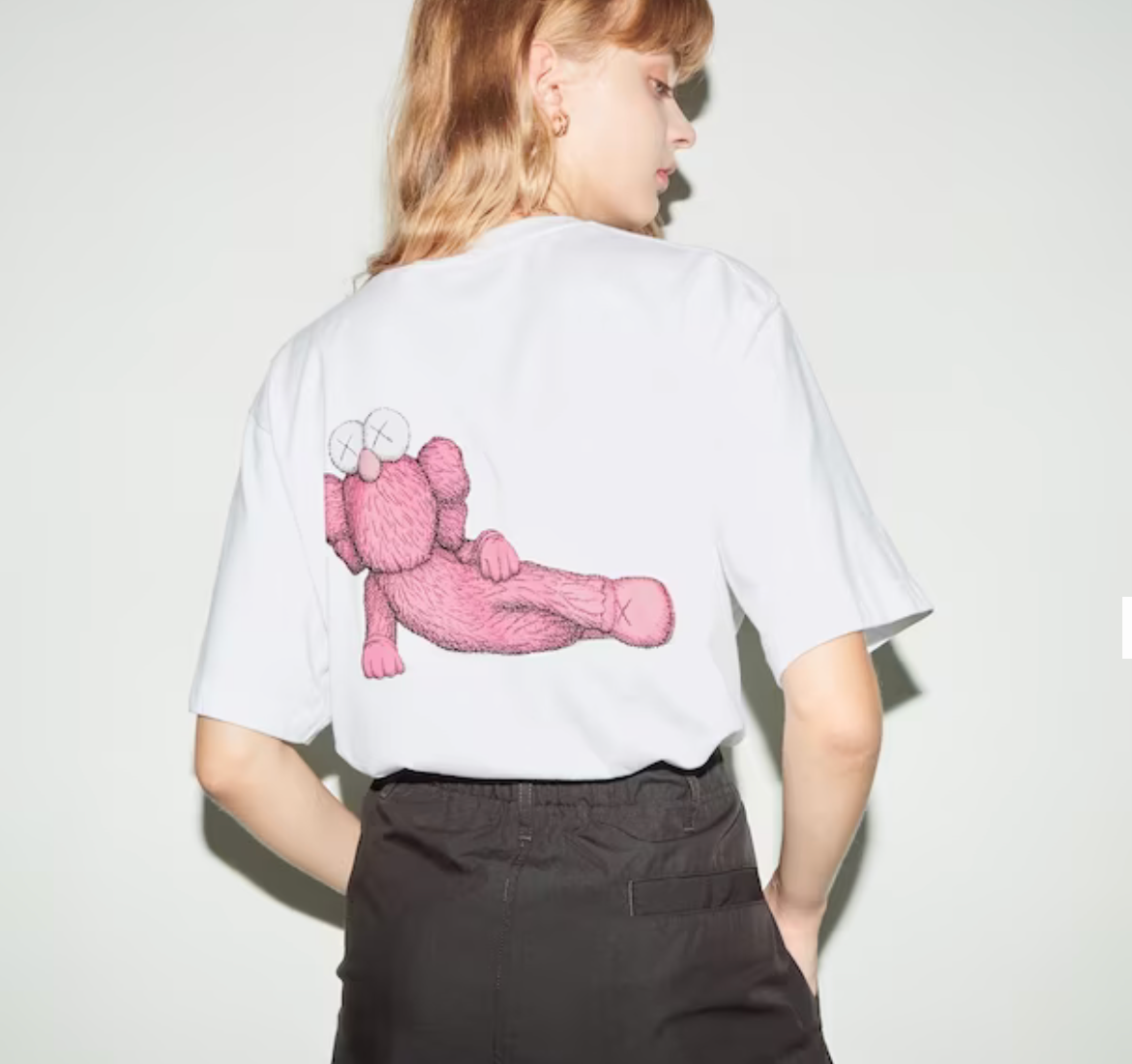 KAWS x Uniqlo Graphic T Shirt White Pink BASECESENA