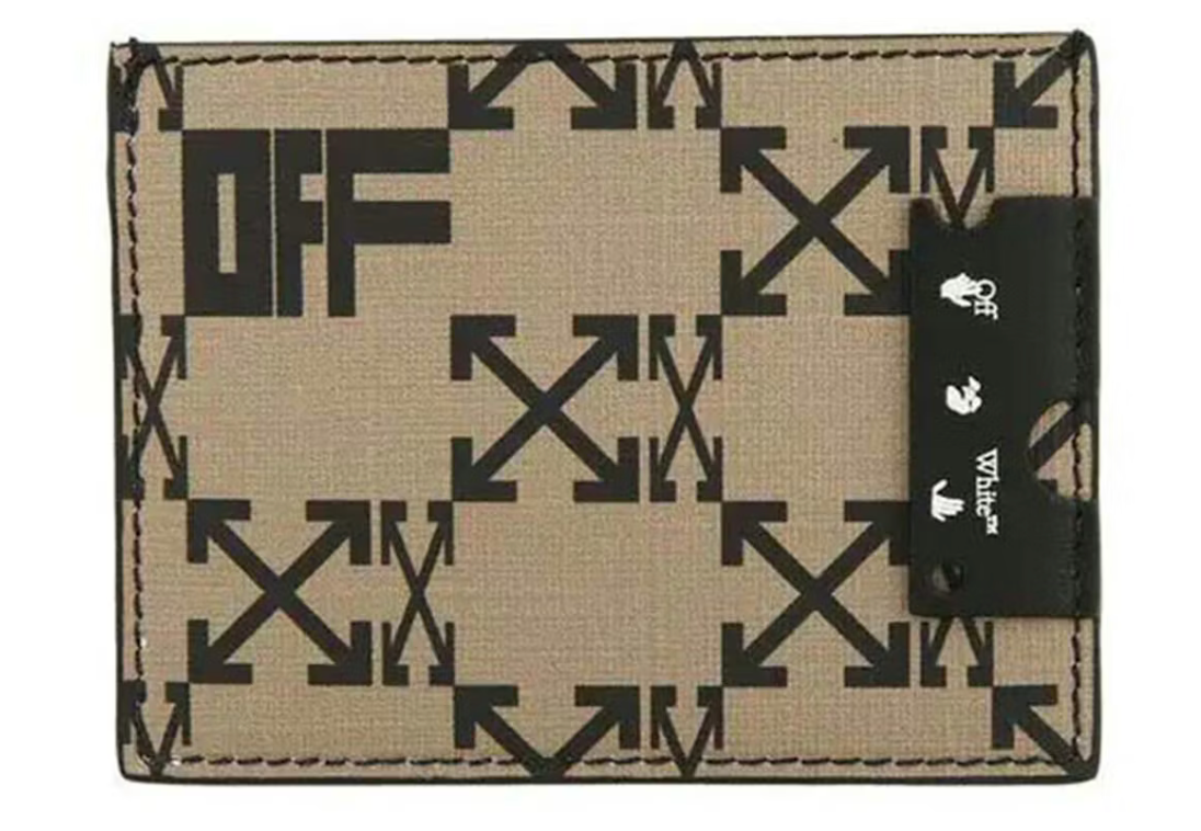 Off-White Monogram Simple Card Holder Brown