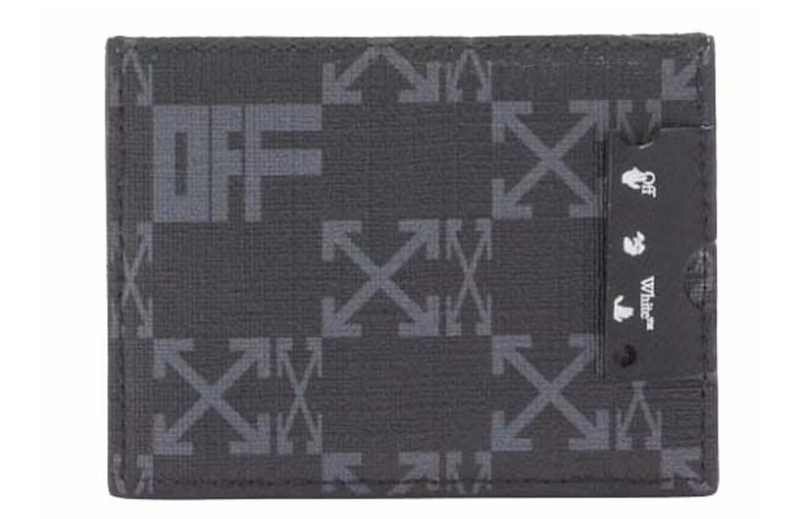 Off-White Monogram Simple Card Holder Black Dark Grey